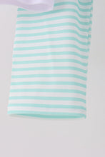 Green excavator french knot stripe pants set - ARIA KIDS