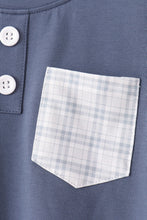 Teal pocket plaid pants set - ARIA KIDS