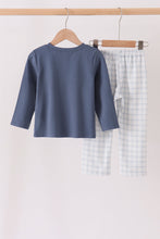 Teal pocket plaid pants set - ARIA KIDS