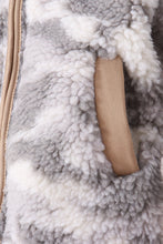 Grey camouflage fleece jacket