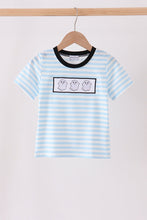 Blue Ghost Embroidery Stripe Top - ARIA KIDS