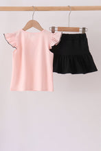 Pink Ghost Embroidery Ruffle Skorts Set - ARIA KIDS
