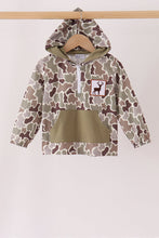 Camouflage deer embroidery hoodie