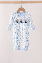 Blue Cowboy Smocked Romper