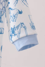 Blue Cowboy Smocked Romper