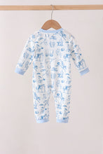Blue Cowboy Smocked Romper