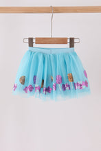 Blue sweet sequin tutu skirts