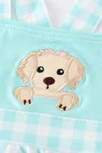Mint dog applique boy bubble - ARIA KIDS