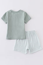Green plaid boy shorts set