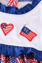 Navy patriotic flag embroidery girl set - ARIA KIDS