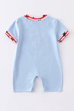 Blue patriotic truck applique boy romper - ARIA KIDS