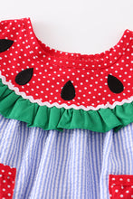Watermelon embroidery stripe pocket girl bubble - ARIA KIDS