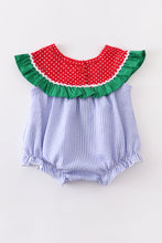 Watermelon embroidery stripe pocket girl bubble - ARIA KIDS