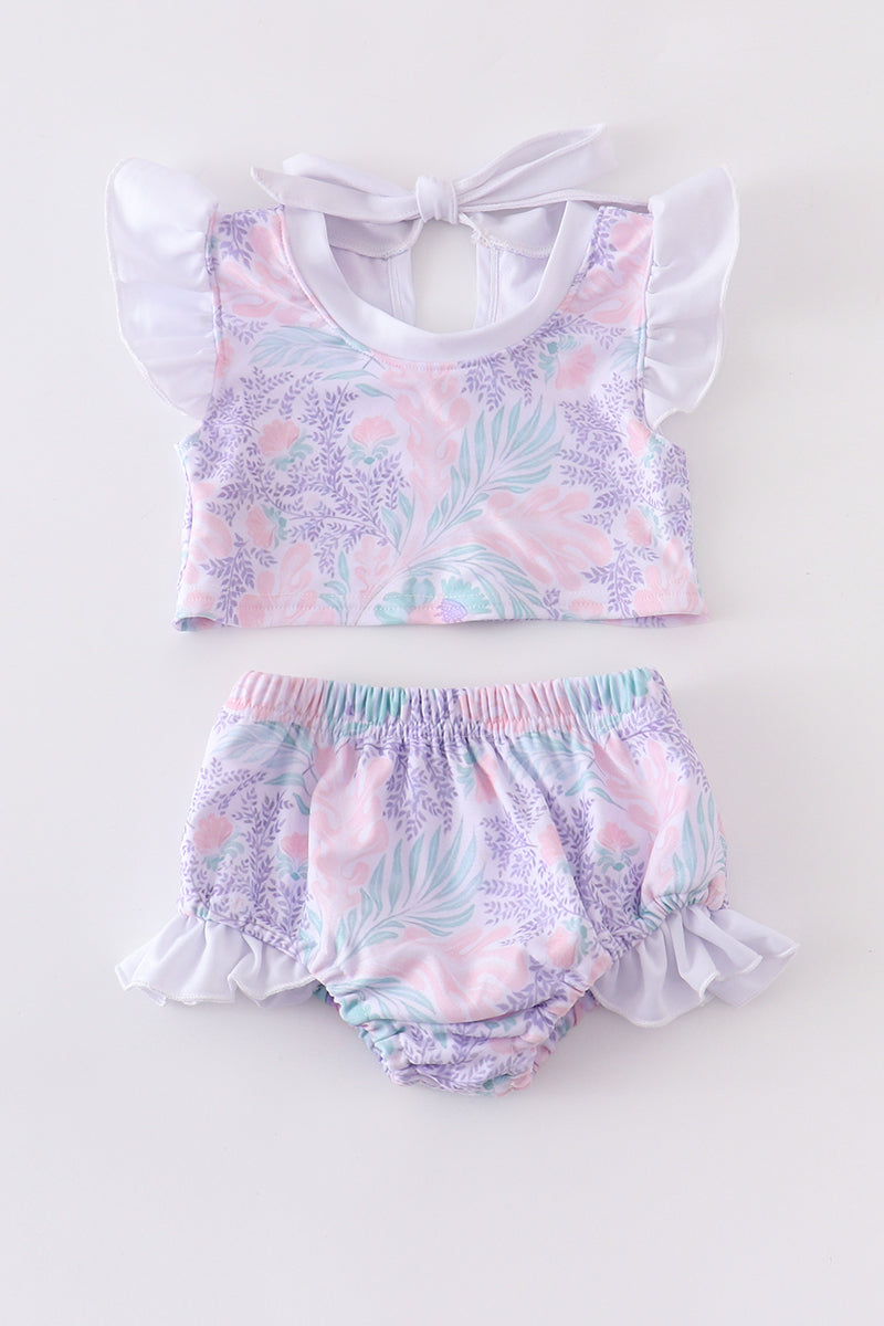Floral print girl 2pc swimsuit - ARIA KIDS