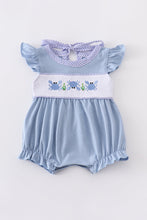 Blue crab embroidery girl bubble - ARIA KIDS