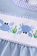 Blue crab embroidery girl bubble - ARIA KIDS