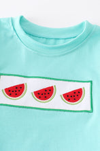 Green watermelon embroidery boy short set - ARIA KIDS