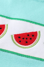 Green watermelon embroidery boy short set - ARIA KIDS