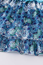 Marine creature embroidery strap dress