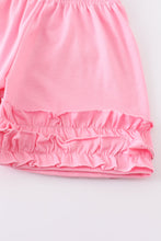 Pink ice cream print pocket ruffle set - ARIA KIDS