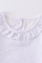 Seersucker castle applique puff sleeve girl set - ARIA KIDS