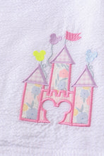 Seersucker castle applique puff sleeve girl set - ARIA KIDS
