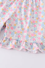 Seersucker castle applique puff sleeve girl set - ARIA KIDS