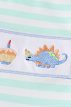 Dinosaur birthday cake embroidery stripe boy set - ARIA KIDS