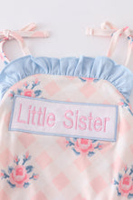 Pink floral print embroidery girl bubble