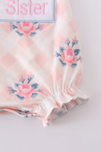 Pink floral print embroidery girl bubble