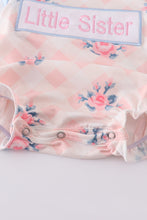 Pink floral print embroidery girl bubble