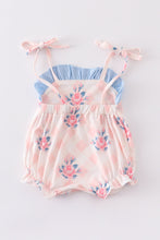 Pink floral print embroidery girl bubble