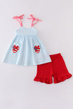Stripe patriotic flag character applique gril set - ARIA KIDS