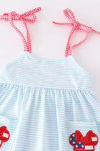Stripe patriotic flag character applique gril set - ARIA KIDS