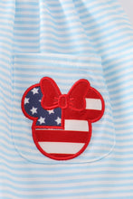Stripe patriotic flag character applique gril set - ARIA KIDS