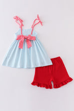 Stripe patriotic flag character applique gril set - ARIA KIDS