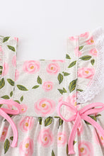 Pink floral print ruffle girl dress - ARIA KIDS