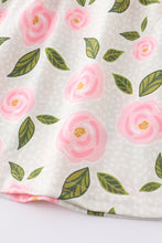 Pink floral print ruffle girl dress - ARIA KIDS