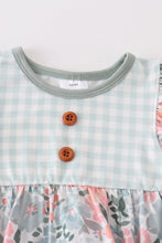 Green floral print ruffle girl bubble - ARIA KIDS