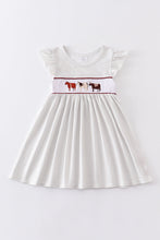 Cow smocked ruffle girl dress - ARIA KIDS