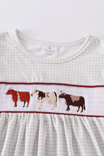Cow smocked ruffle girl dress - ARIA KIDS