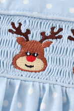 Blue deer smocked dress