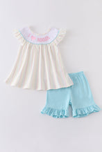 I love MAMA embroidery stripe girl set - ARIA KIDS