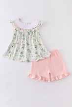 Floral I love MAMA embroidery scallop girl set