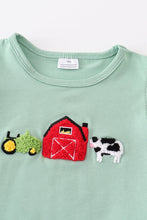 Green french knot farm ruffle plaid set - ARIA KIDS