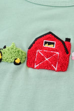Green french knot farm ruffle plaid set - ARIA KIDS