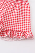 Green french knot farm ruffle plaid set - ARIA KIDS
