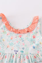 Green floral print pocket ruffle girl set - ARIA KIDS