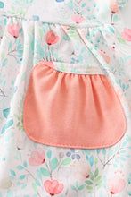 Green floral print pocket ruffle girl set - ARIA KIDS