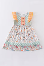 Yellow floral print ruffle girl dress - ARIA KIDS